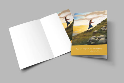 C1023 - Woman Climbing a Mountain
